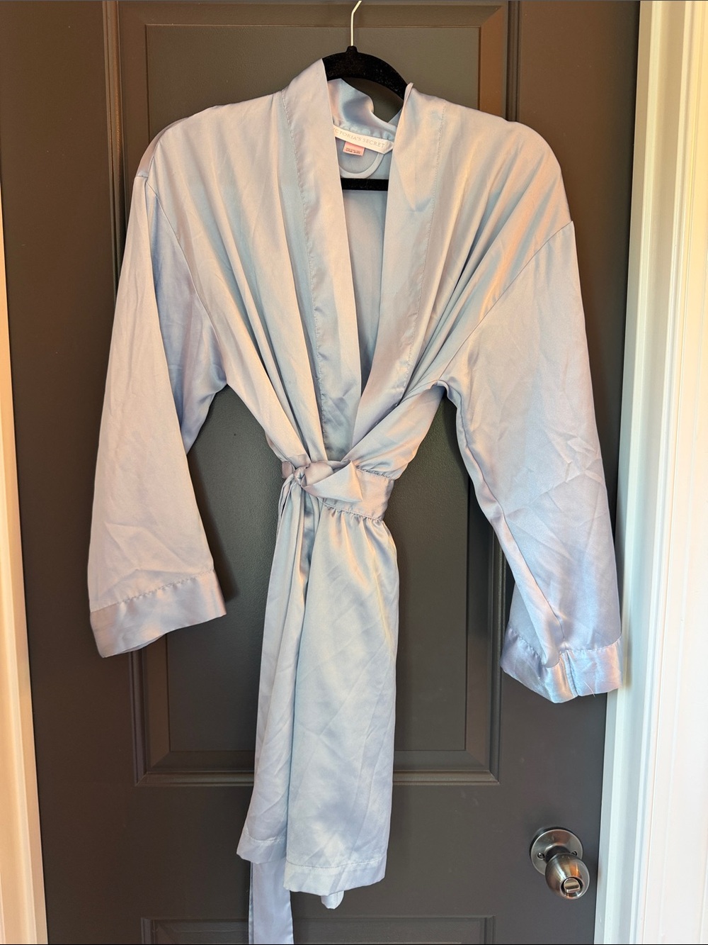 Victoria's Secret Light Blue Satin Kimono Robe